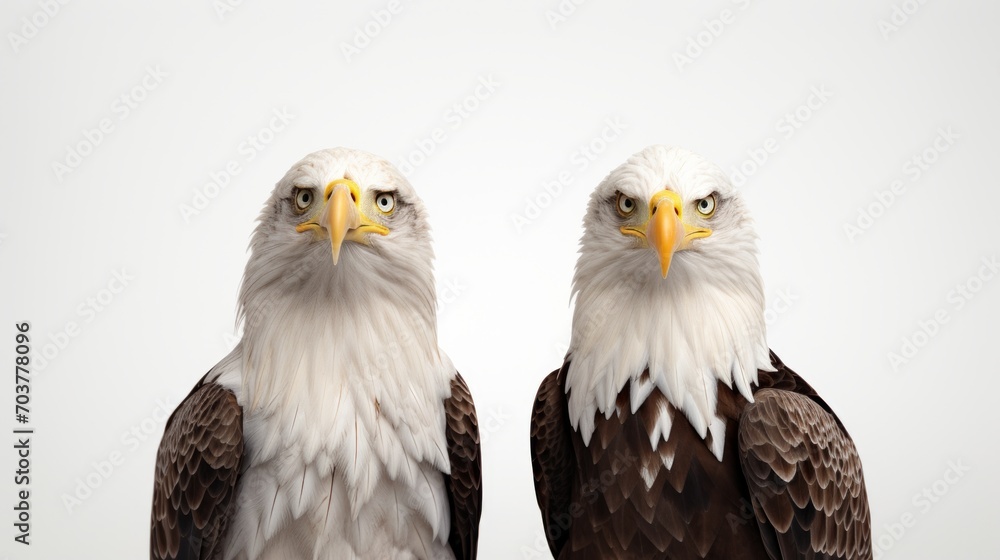 Poster generative ai regal bald eagles side by side.