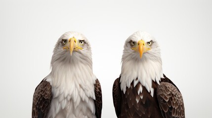Generative AI Regal bald eagles side by side.