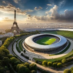 Les Jeux Olympiques 2024 auront lieu à Paris  - obrazy, fototapety, plakaty