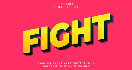 Editable text style effect - Fight text style theme.