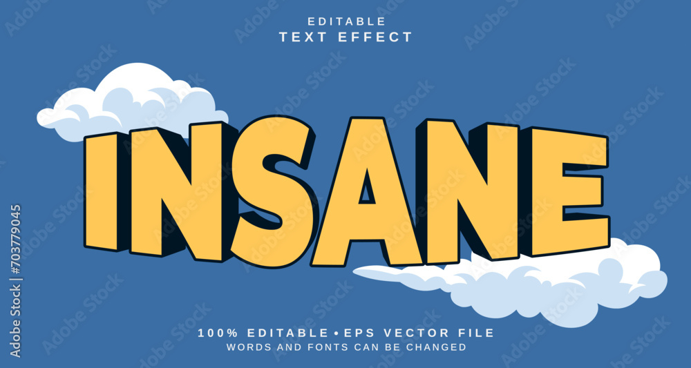 Poster editable text style effect - insane text style theme.