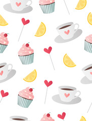 pattern with cupcakes