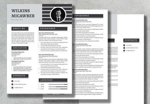 Black & White Resume Template