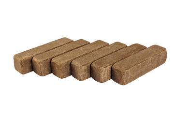 Sidewalk stone. Paving slabs Isolated white background. Full depth of field. Concept for advertising and design.