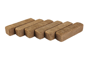 Sidewalk stone. Paving slabs Isolated white background. Full depth of field. Concept for advertising and design.