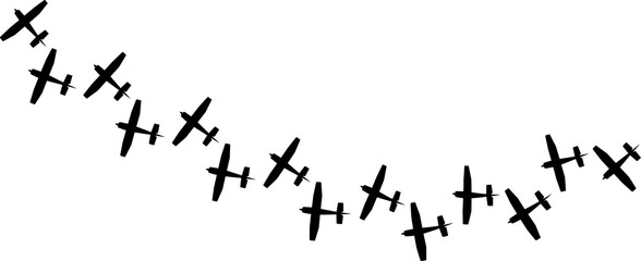 Fototapeta premium Air Show, Aircraft, Silhouette,