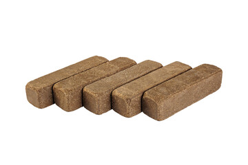 Sidewalk stone. Paving slabs Isolated white background. Full depth of field. Concept for advertising and design.