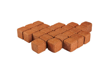 Sidewalk stone. Paving slabs Isolated white background. Full depth of field. Concept for advertising and design.