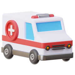 PNG 3D ambulance icon isolated on a white background

