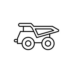 Haul line icon. Heavy vehicle icon in black and white color.