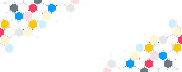 Abstract design element with geometric background of hexagons shape pattern