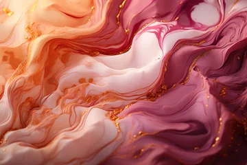Fototapeten Abstract background with fluid art. Elegant background for website screensavers, postcards and notebook covers. Beige, pink and peach color scheme © Alex Shi