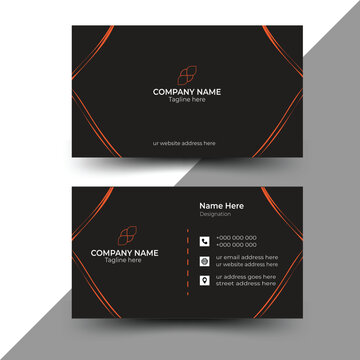 Modern presentation card with company logo. Vector business card template. Visiting card for business and personal use. Creative and clean corporate business card.
