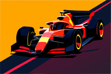 Formula 1 car in sleek, aerodynamic design. vektor illustation