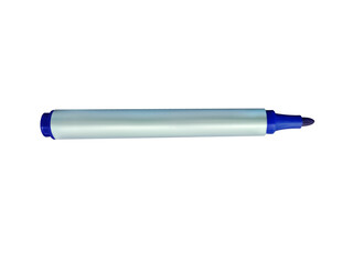 Blue pen marker with permanent ink isolated on a transparent background