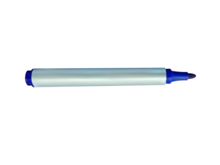 Blue pen marker with permanent ink isolated on a transparent background