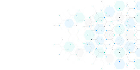 Abstract design element with geometric background of hexagons shape pattern