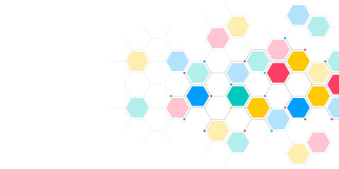 Abstract design element with geometric background of hexagons shape pattern
