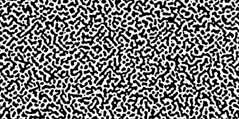 Abstract Turing organic wallpaper with background. Turing reaction diffusion monochrome seamless pattern with chaotic motion. Natural seamless line pattern. Linear design with biological shapes. 