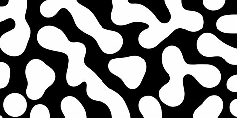 Abstract Turing organic wallpaper with background. Turing reaction diffusion monochrome seamless pattern with chaotic motion. Natural seamless line pattern. Linear design with biological shapes. 