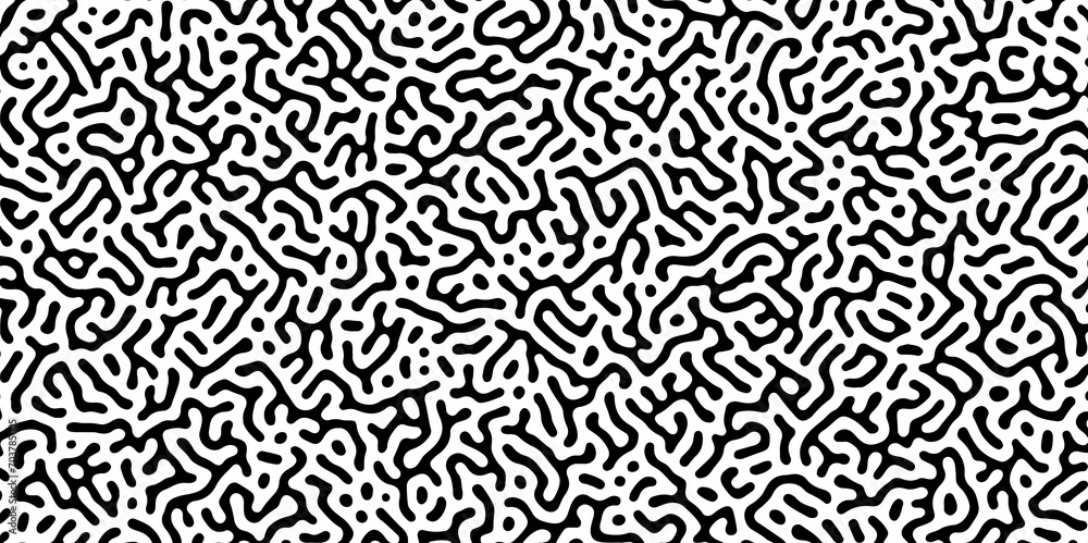 Wall mural abstract turing organic wallpaper with background. turing reaction diffusion monochrome seamless pat