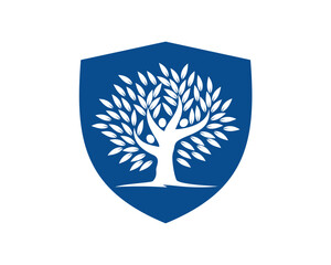 illustration of people in tree shield logo