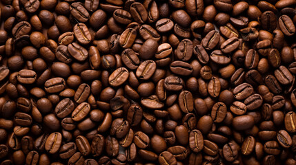 Coffee Bean Cascade: A Shower of Roasted Beans from Above
