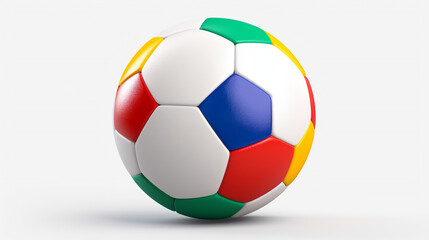 Obraz premium Vibrant Victory: Colorful Soccer Ball in Clean Isolation - 3D Rendering