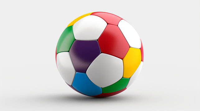 Kick of Color: Isolated 3D Rendering of a Soccer Ball on a Free PNG Background