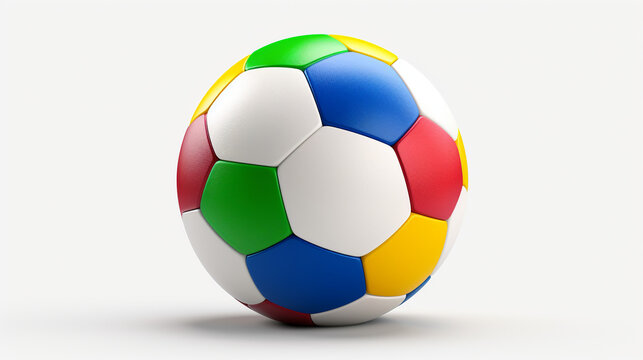 Kick of Color: Isolated 3D Rendering of a Soccer Ball on a Free PNG Background