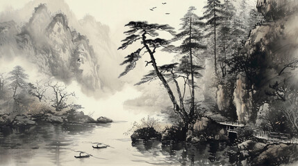 Japanese ink painting