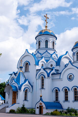 Fototapeta premium VORONEZH, Russia, July 16, 2023: The Church of the Holy Equal-to-the-Apostles Grand Duke Vladimir in summer in Voronezh