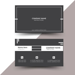 Double-sided creative business card template. Black And White Minimalist Business Card Layout. Vector illustration