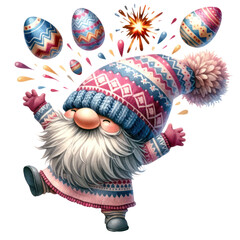 Cute Gnome Easter Day Clipart Illustration