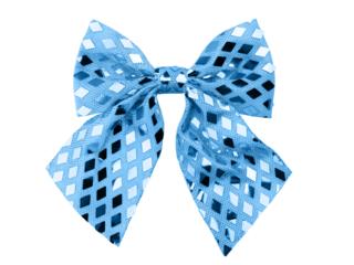 decoration for a gift, Christmas tree decorative bow with sequins, isolated on a white background