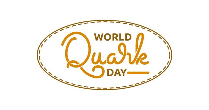 World Quark Day text animation with alpha channel.  Handwritten text Calligraphy. Great for the special day set aside to celebrate the delicious cheese known as quark &ndash; sometimes spelled 'quarg