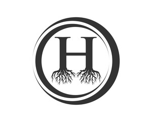 illustration of letter H with roof