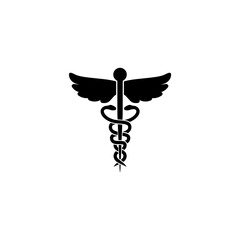 Caduceus Medical Snake Logo Icon isolated on white background