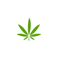 Marijuana leaf logo isolated on white background