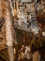 The cave Postojna Cave in Slovenia.