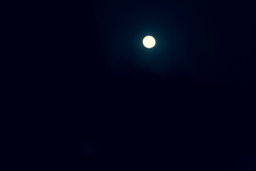 Full moon night landscape macro shot.