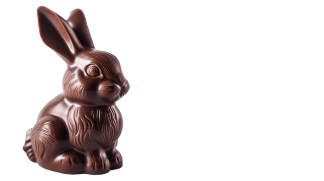 chocolate easter bunny isolated on transparent background