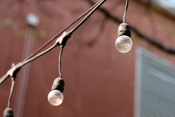 bulb hanging on a rope
