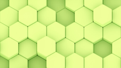 Yellow green hexagons geometric background, minimal honeycomb pattern wallpaper.