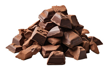heap of chocolate Isolated on transparent background