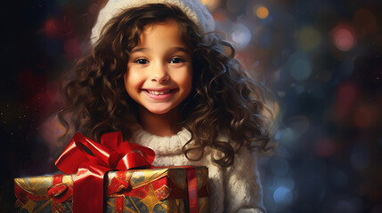 Holiday Happiness: Little Girl Enjoys Christmas with a Heartwarming Gift