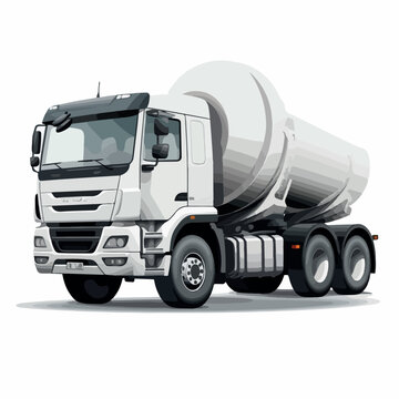 Concrete mixer truck in cartoon, doodle style. Isolated 2d vector illustration in logo, icon, sketch style, Eps 10. AI Generative