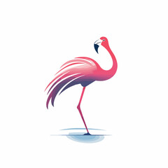 Flamingo in cartoon, doodle style. Isolated 2d vector illustration in logo, icon, sketch style, Eps 10. AI Generative