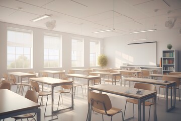 Fototapeta na wymiar Classroom with modern design