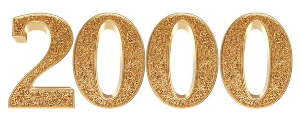 2k follower gold 3d number render